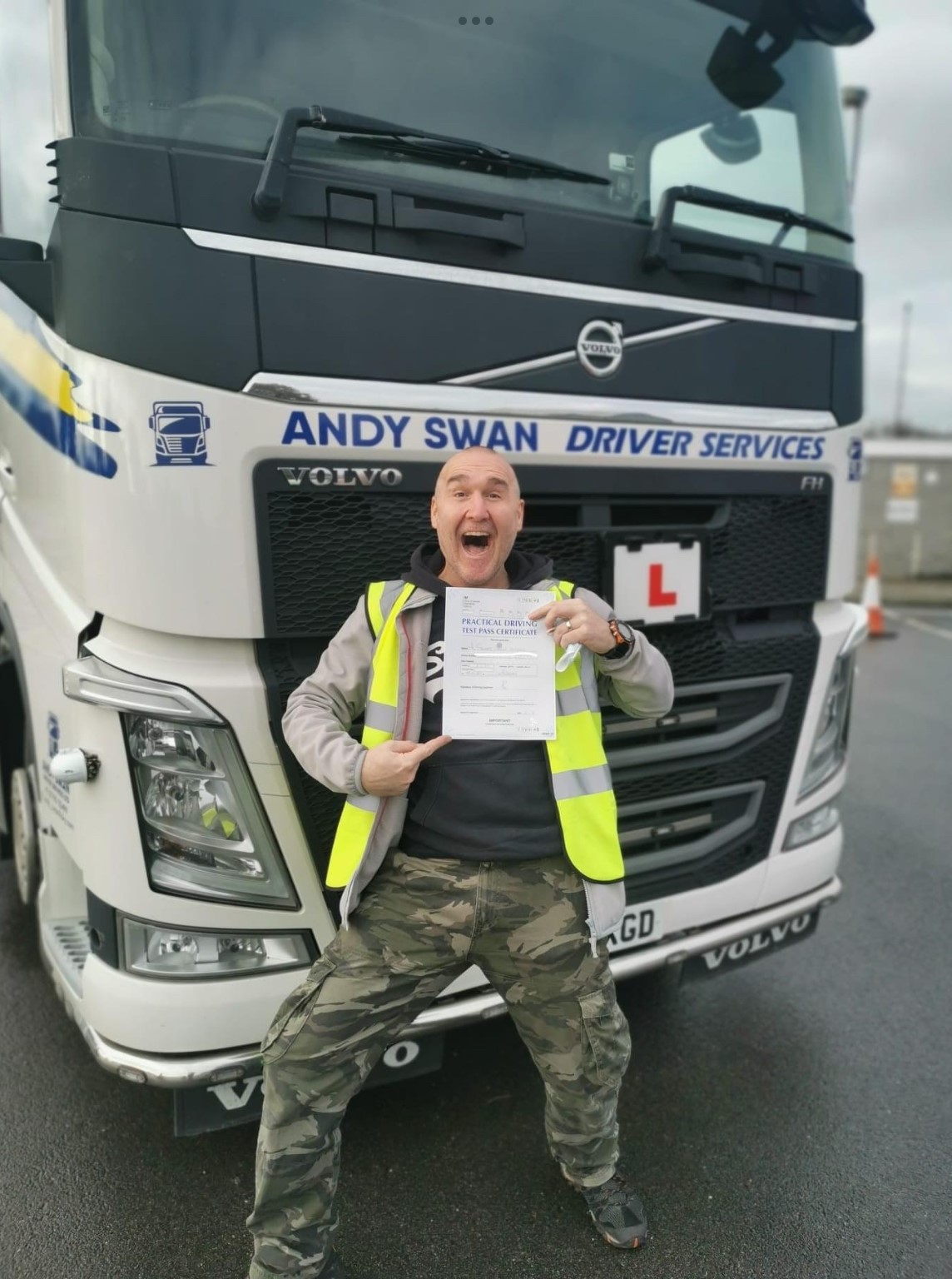 image of pupil passing hgv training course